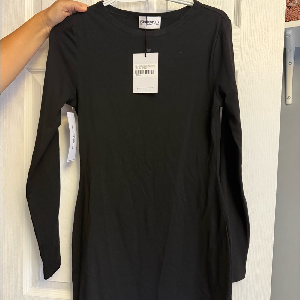 Princess Polly Black Long Sleeve Mini Dress